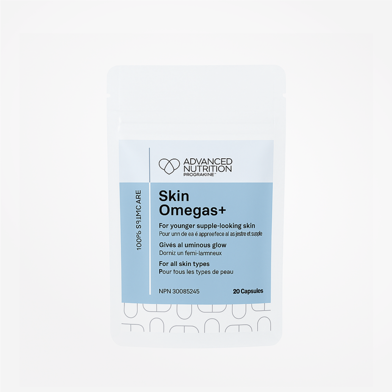 Advanced Nutrition Programme Skin Omegas+ Format de voyage (20 capsules)