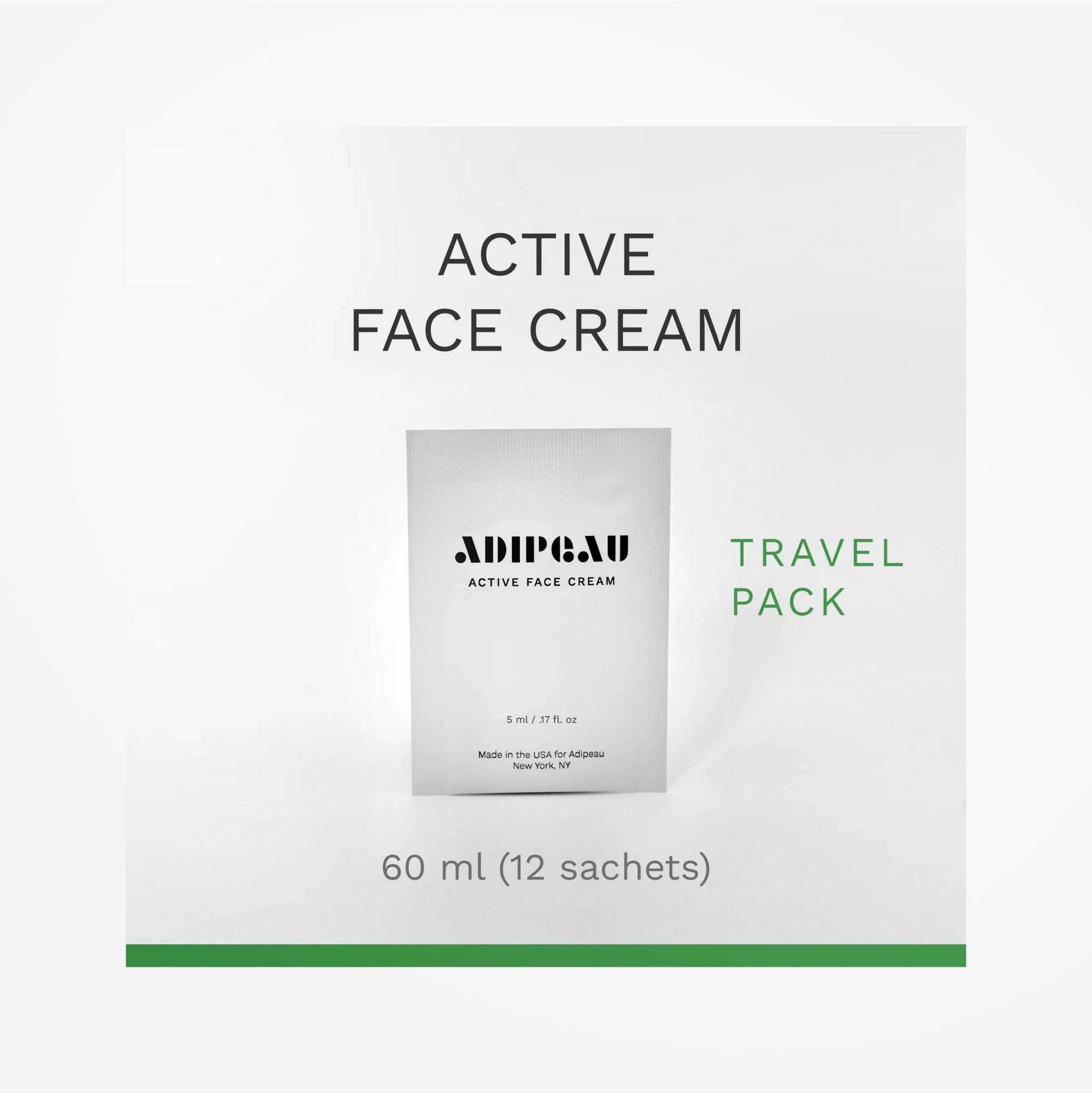 Adipeau Active Face Cream Travel Pack (12 sachets)