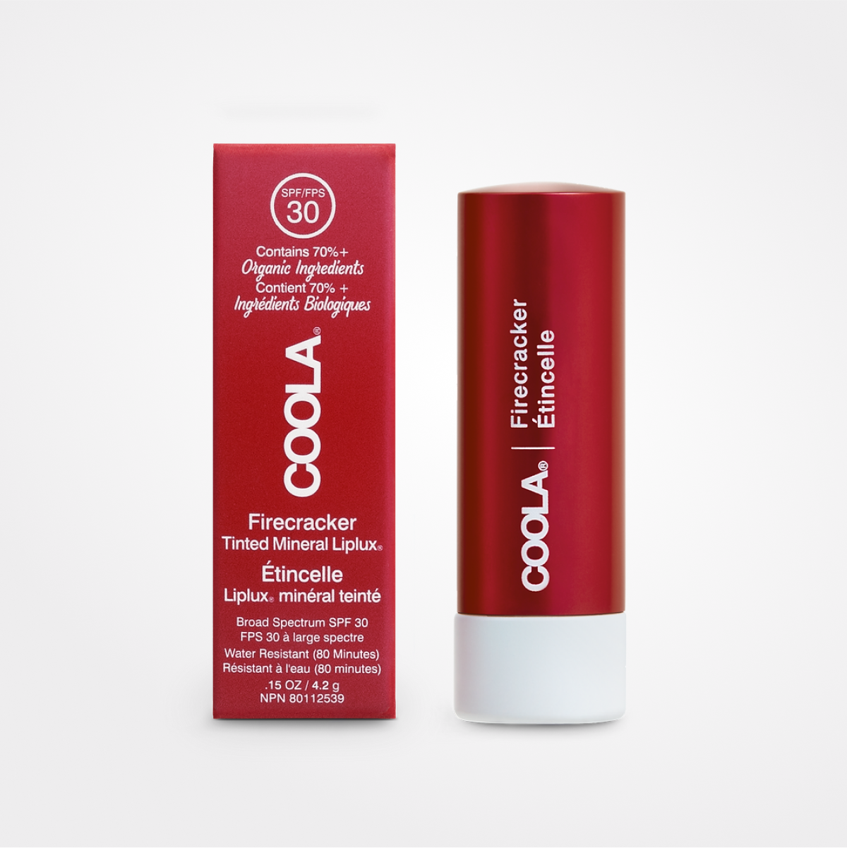 COOLA Mineral Liplux® Organic Tinted Lip Balm Sunscreen SPF 30 Firecracker