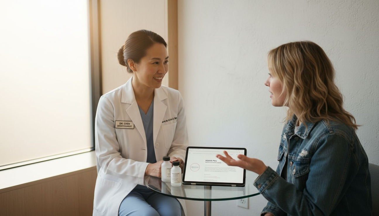 Dermatologue consulte un patient canadien sur les soins de la peau