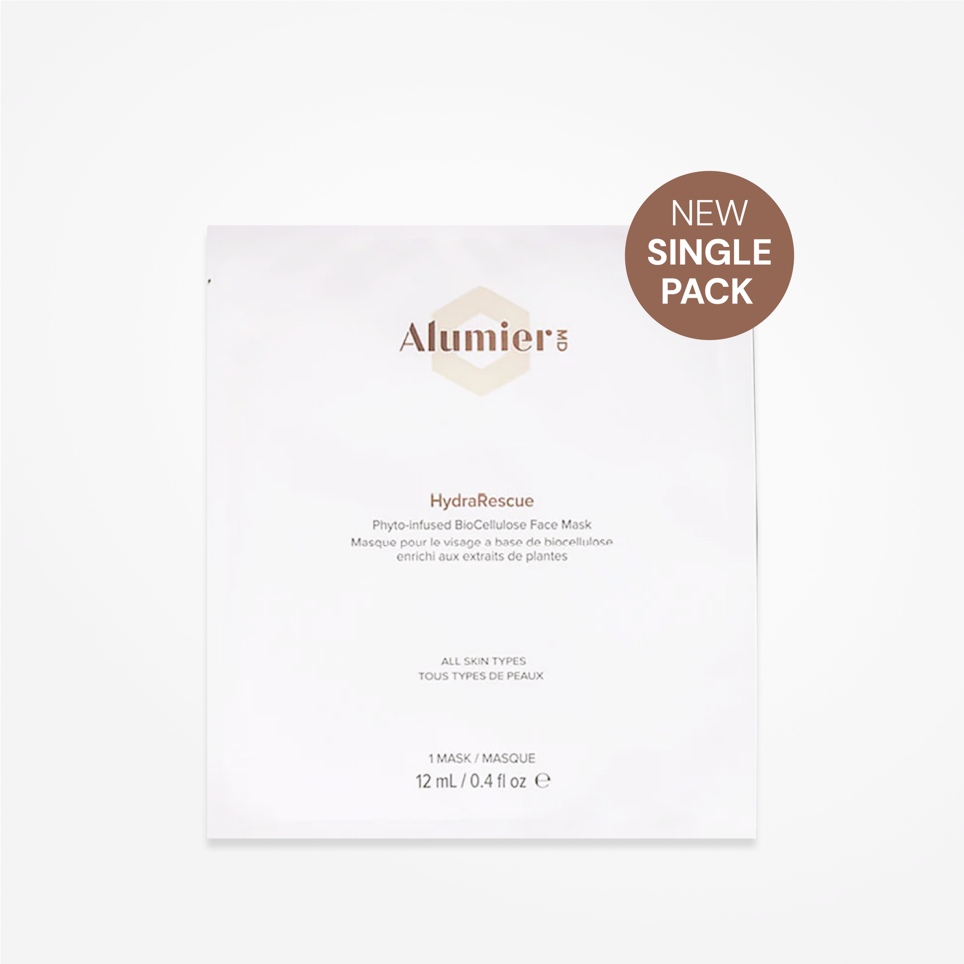 Masque facial HydraRescue BioCellulose en paquet simple