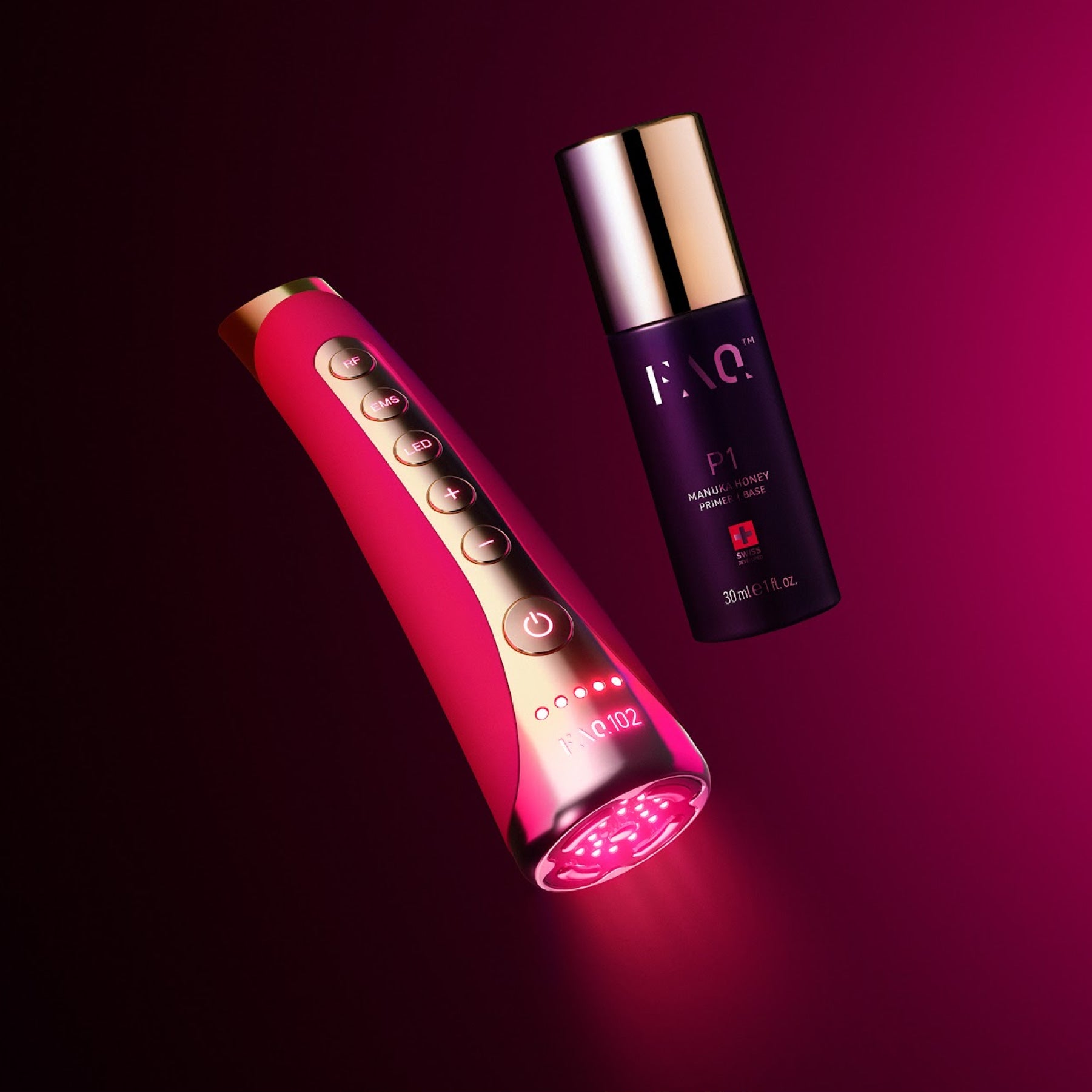 FAQ™FOREO 102 RF Radiofréquence EMS & dispositif LED Pink Ruby