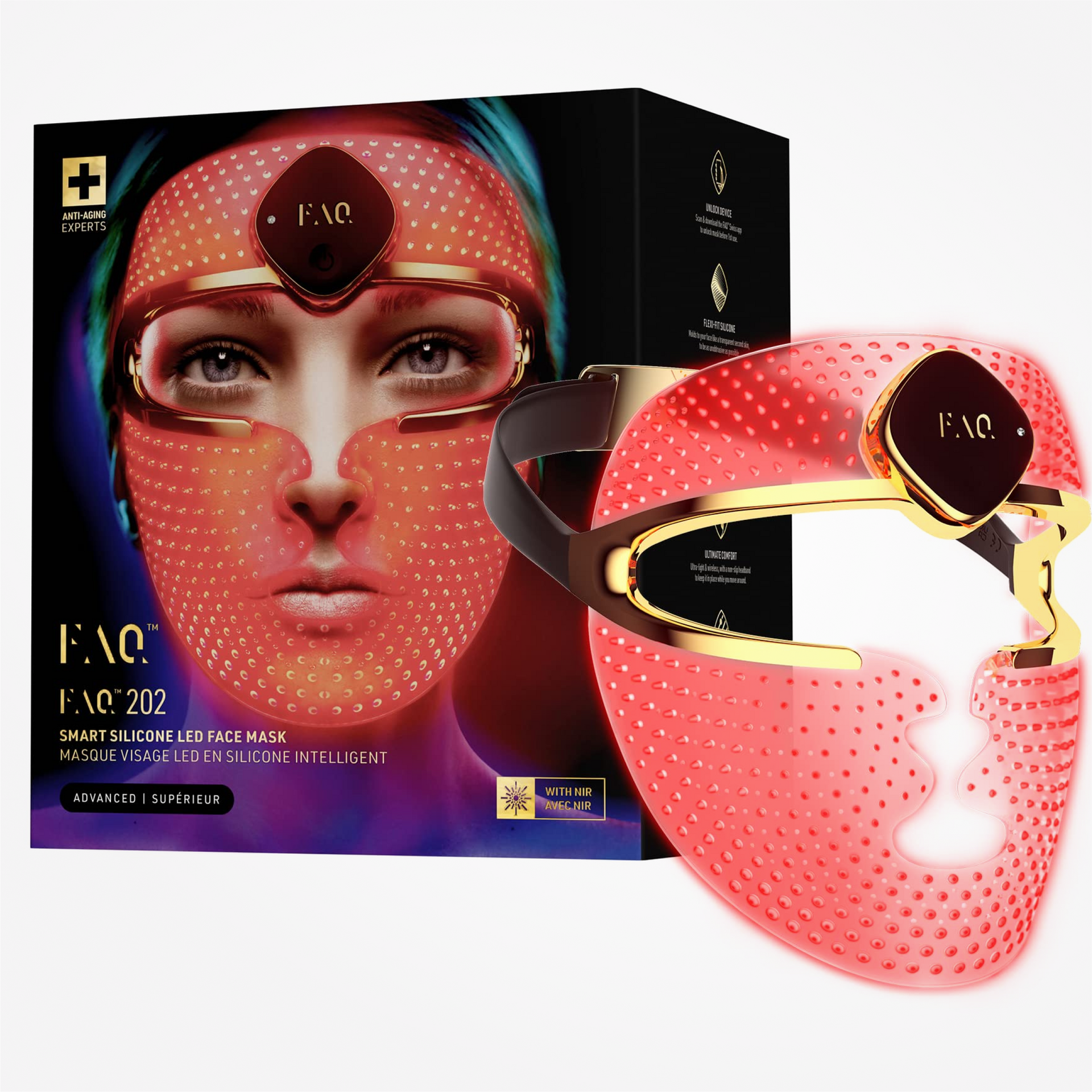 Masque LED anti-âge en silicone FOREO FAQ 202