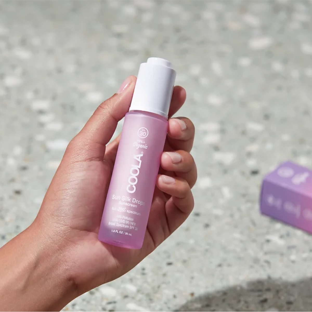 Gouttes de soie solaire COOLA à spectre complet 360° Écran solaire organique FPS FPS 30