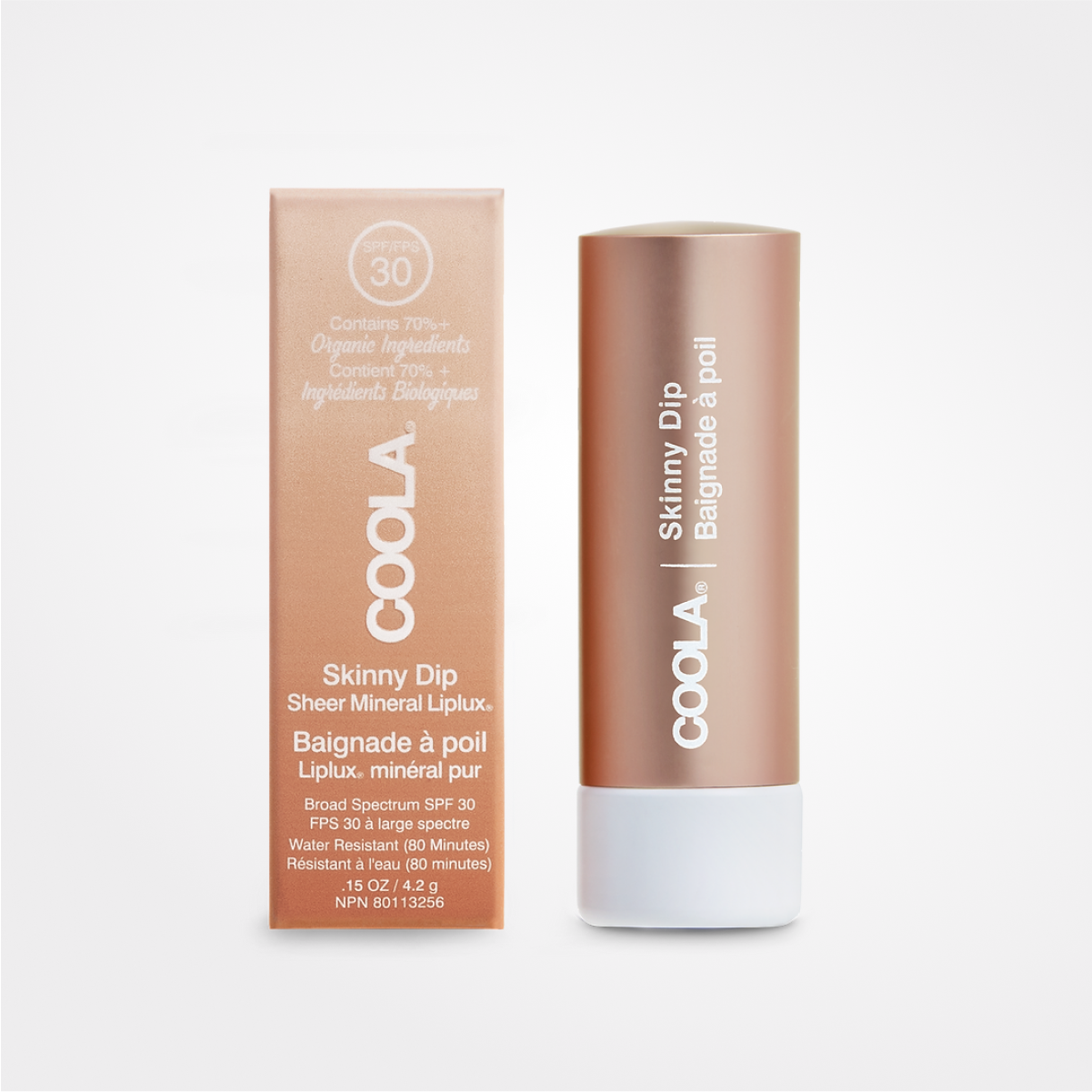 COOLA Mineral Liplux® Baume à lèvres organique teinté SPF 30 Skinny Dip